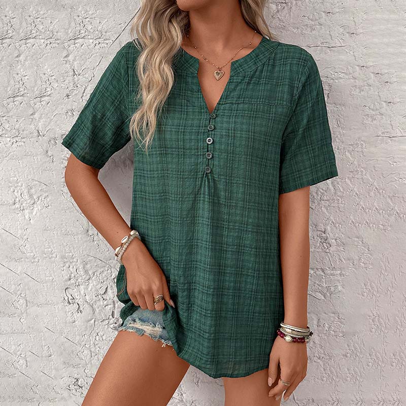 Vintage geruite blouse