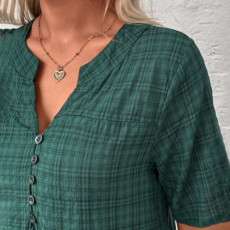 Vintage geruite blouse