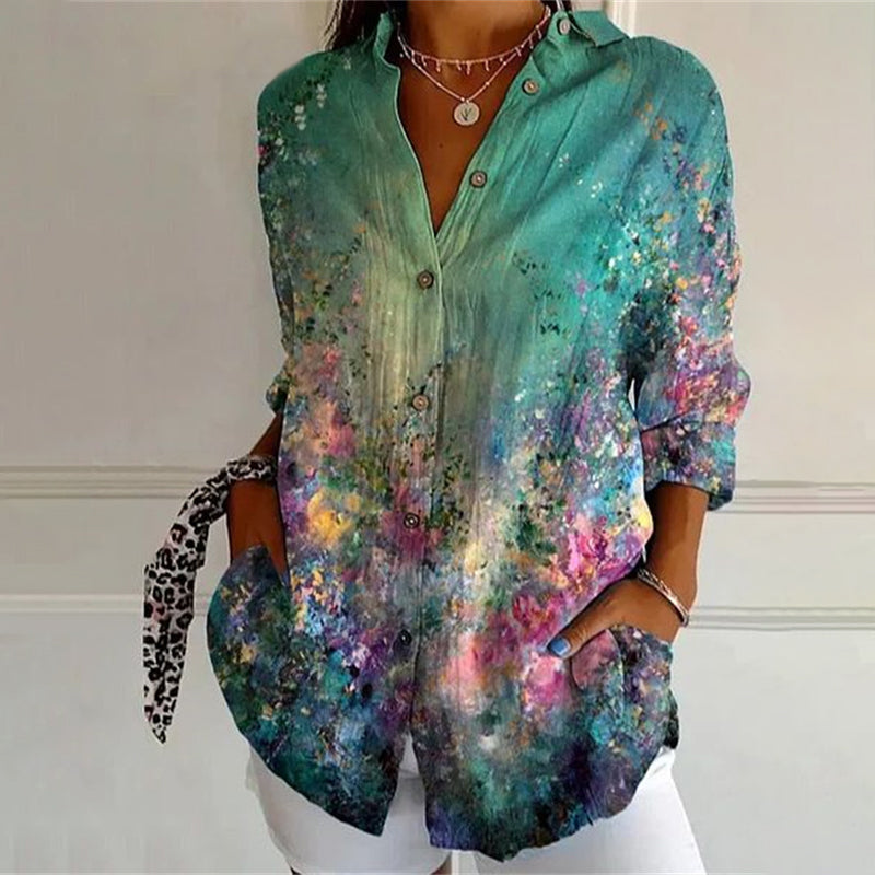 Kleurrijke vintage blouse