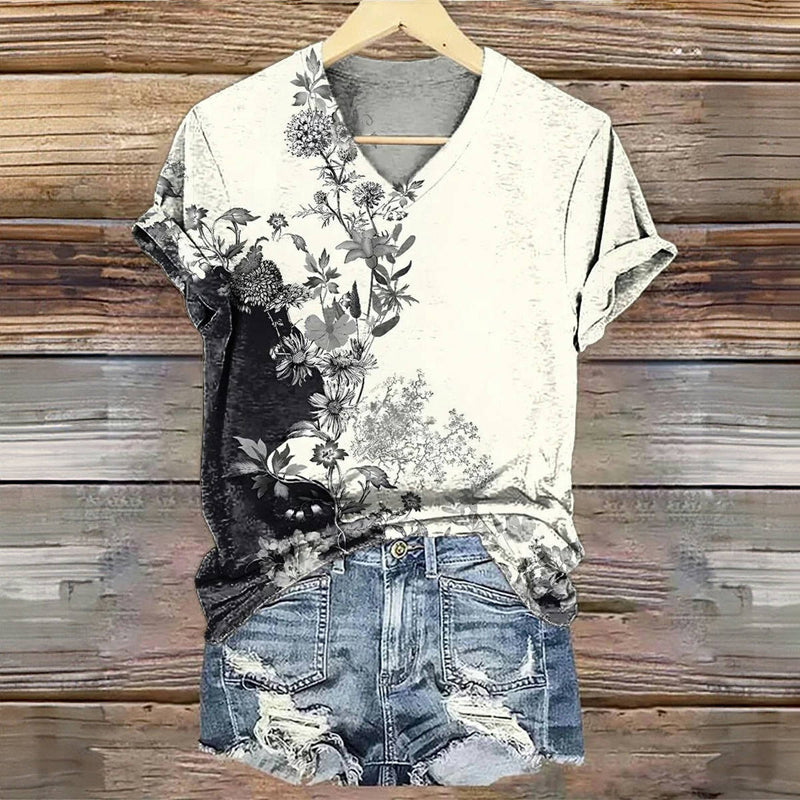 Vintage T-shirt met bloemenprint