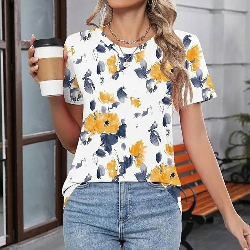 Vintage T-shirt met bloemenprint