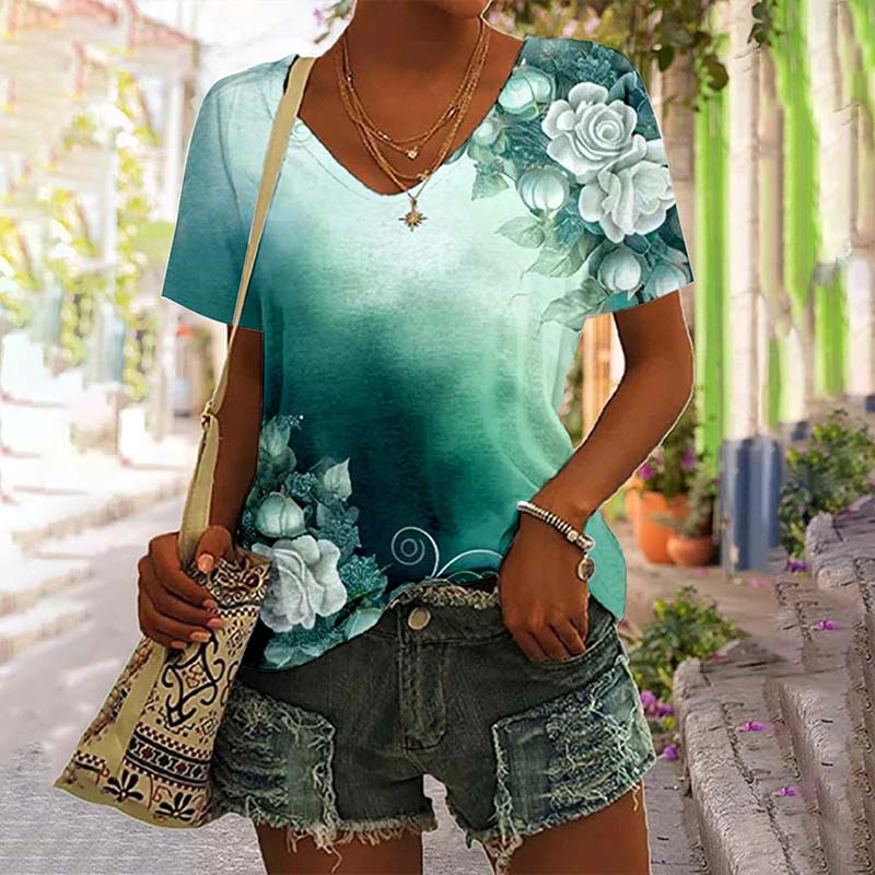 Vintage T-shirt met bloemenprint