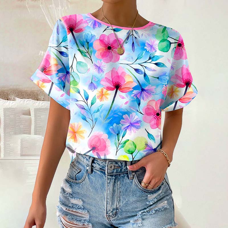 T-shirt met bloemenprint