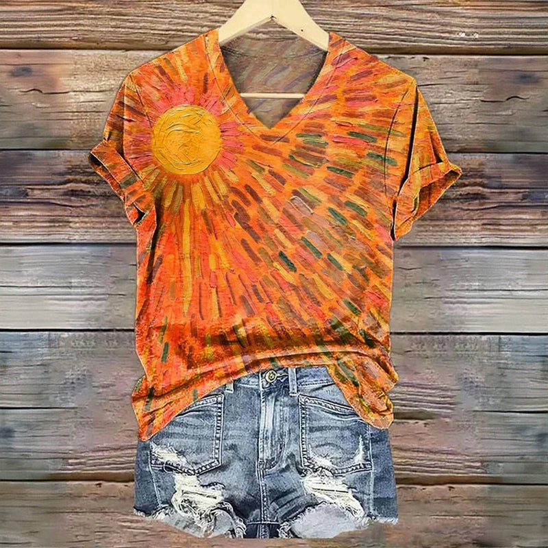 Kleurrijk T-shirt met abstracte print