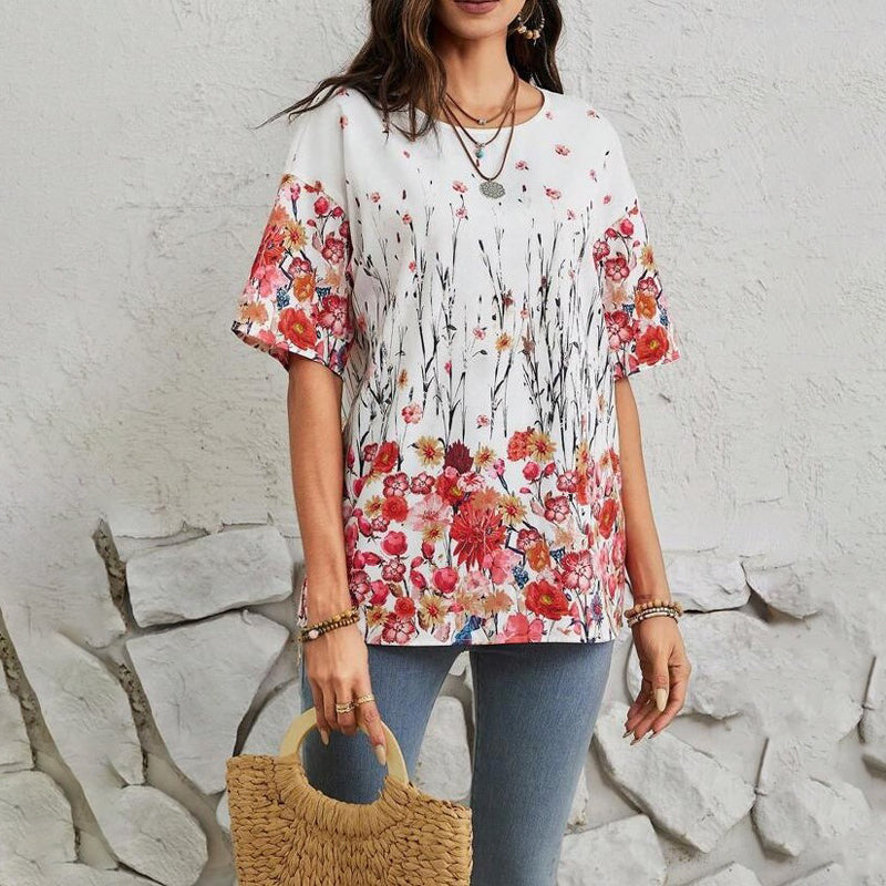 Vintage T-shirt met bloemenprint