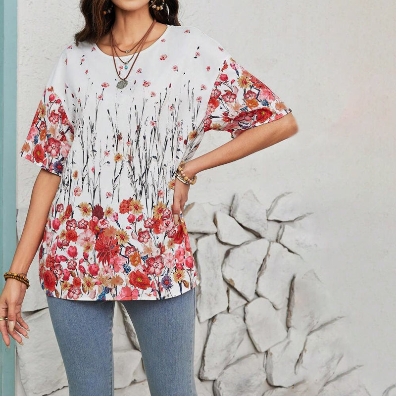 Vintage T-shirt met bloemenprint