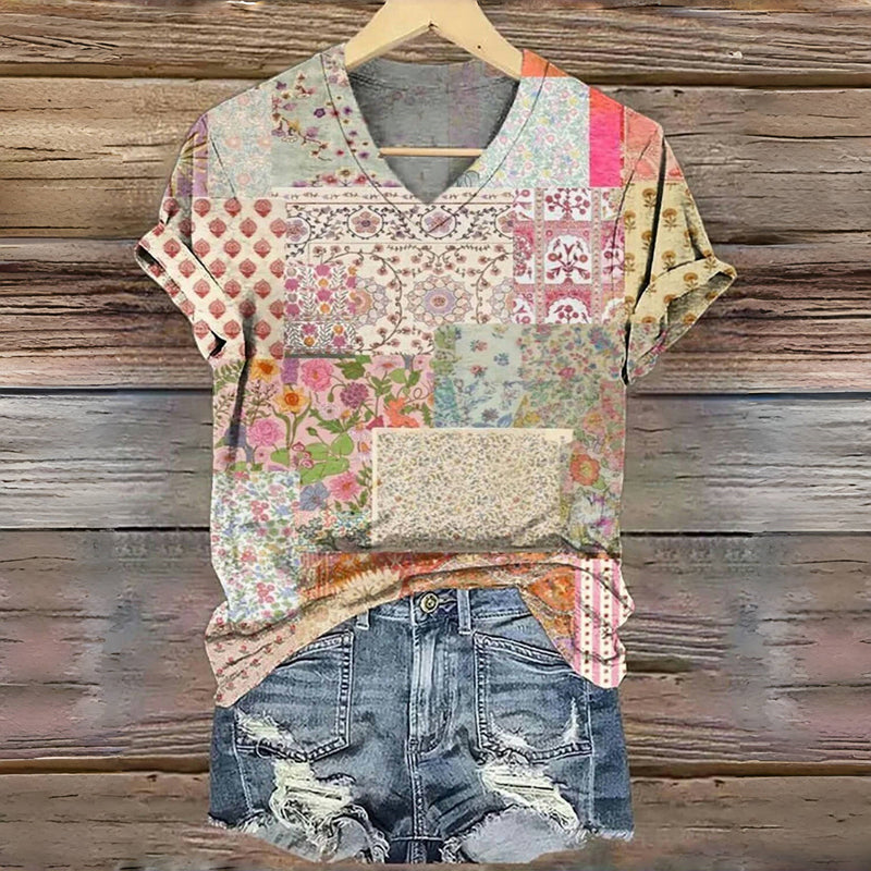 Vintage T-shirt met bloemenprint