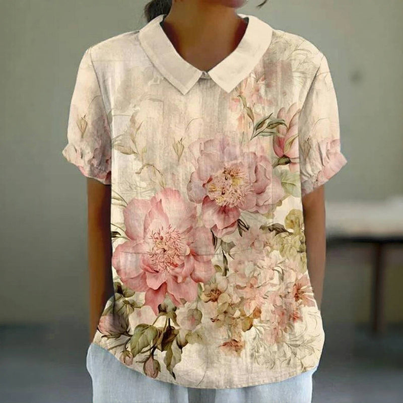 Vintage blouse met bloemenprint