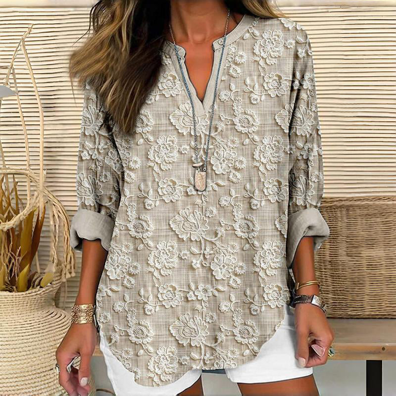 Vintage Blouse with Floral Print