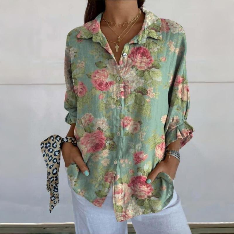 Vintage blouse met bloemenprint