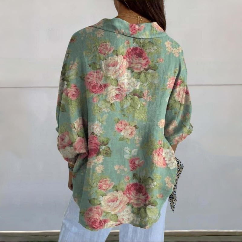 Vintage blouse met bloemenprint