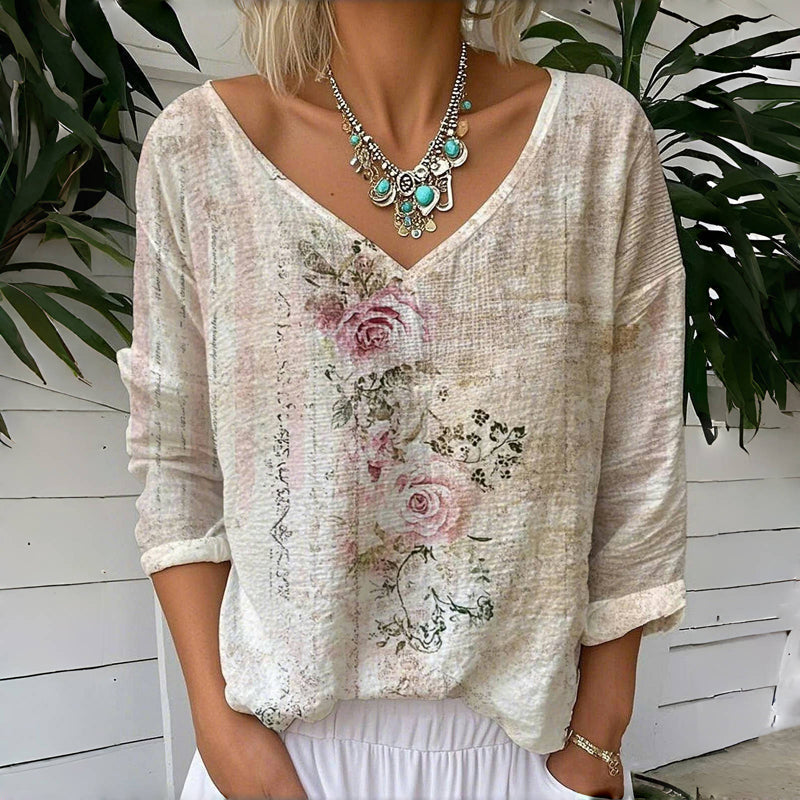 Vintage T-shirt met bloemenprint