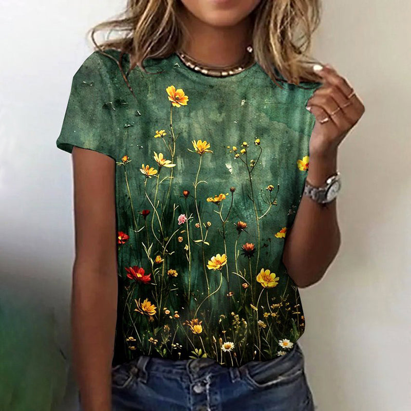 Vintage Floral Print T-Shirt