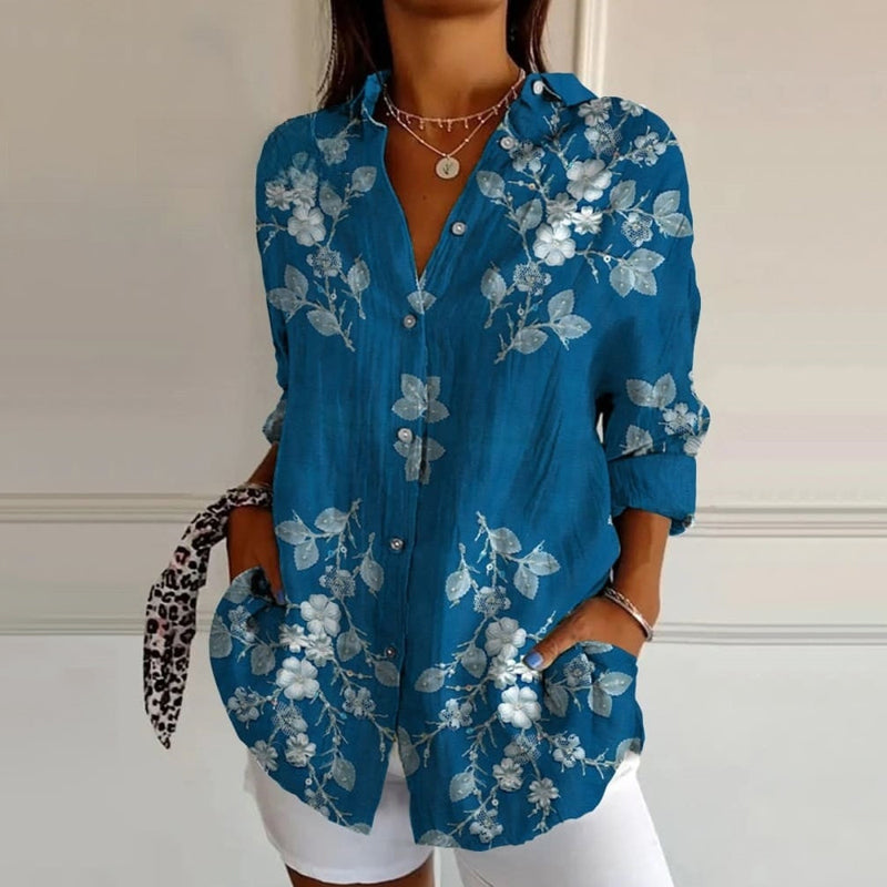Vintage Blouse with Floral Print