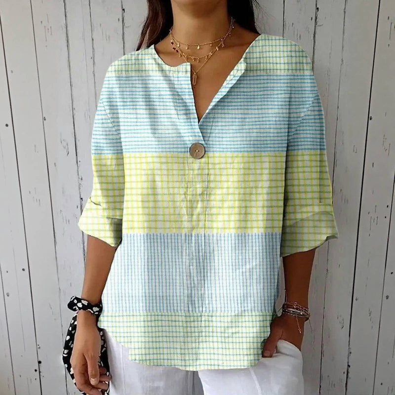 Casual blouse met kleurblokkering