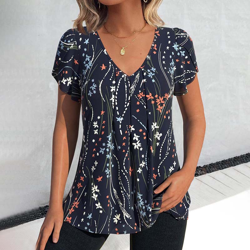 Vintage Floral Print Blouse