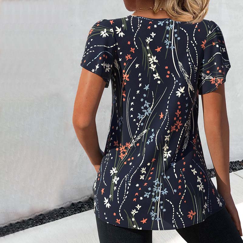 Vintage Floral Print Blouse