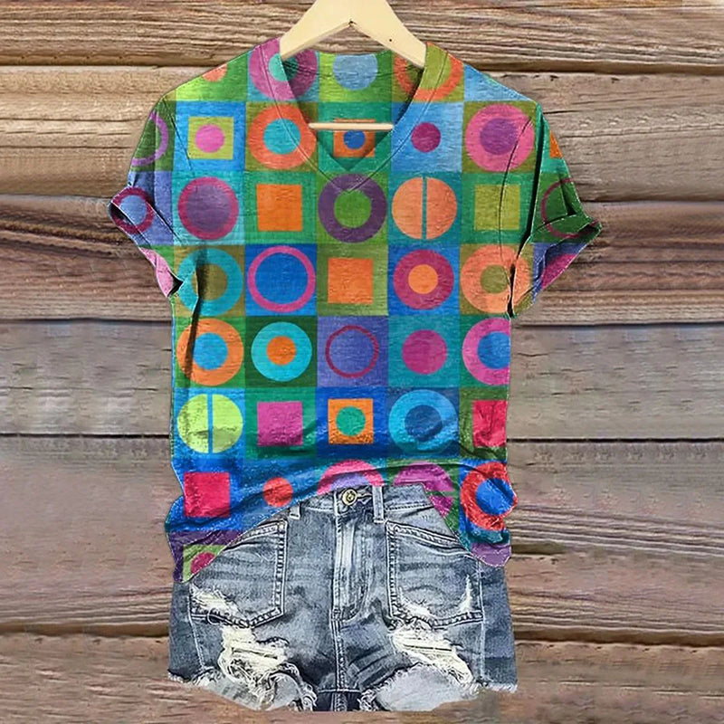 Kleurrijk T-shirt met geometrische print