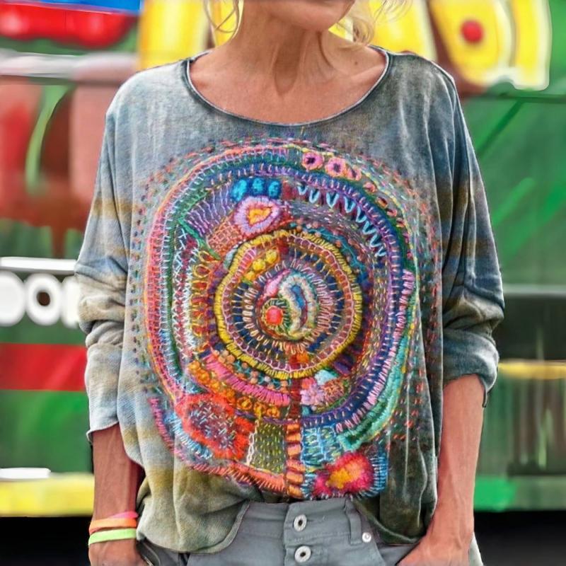 Vintage T-Shirt With Abstract Print
