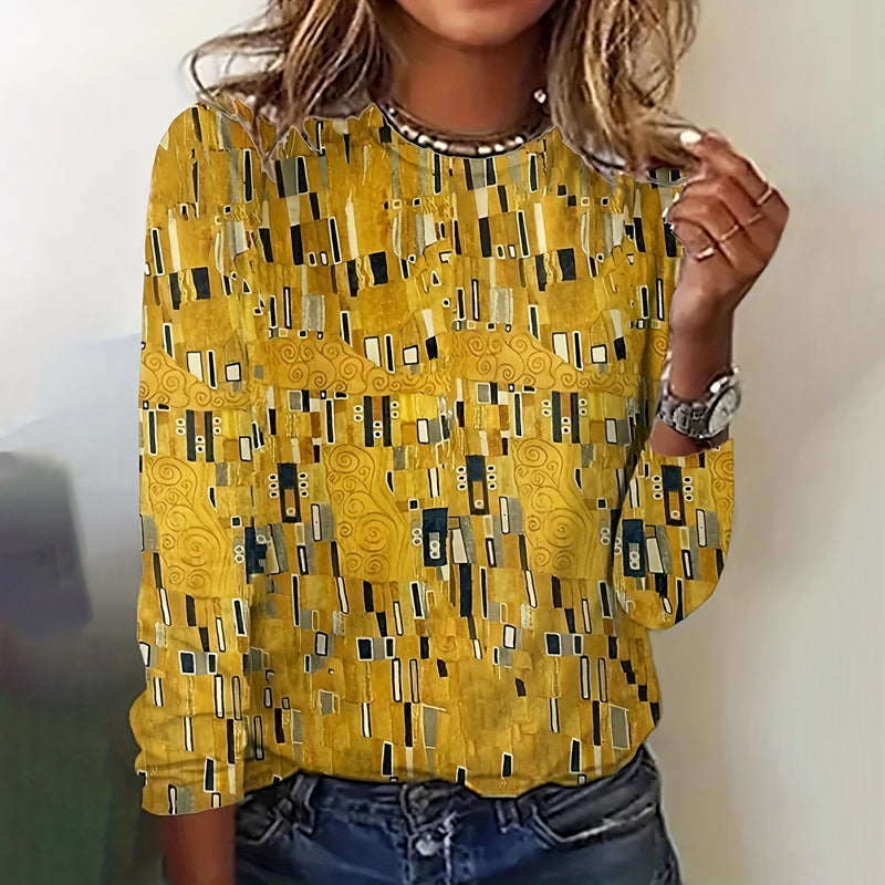 Métis T-shirt met vintage abstracte print
