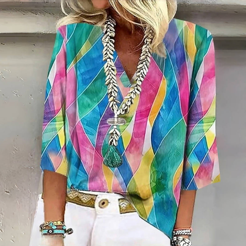 Kleurrijke vintage blouse