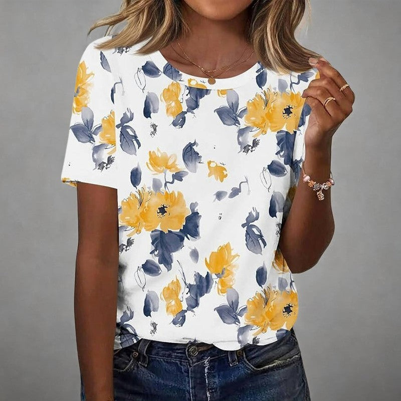 Vintage T-shirt met bloemenprint