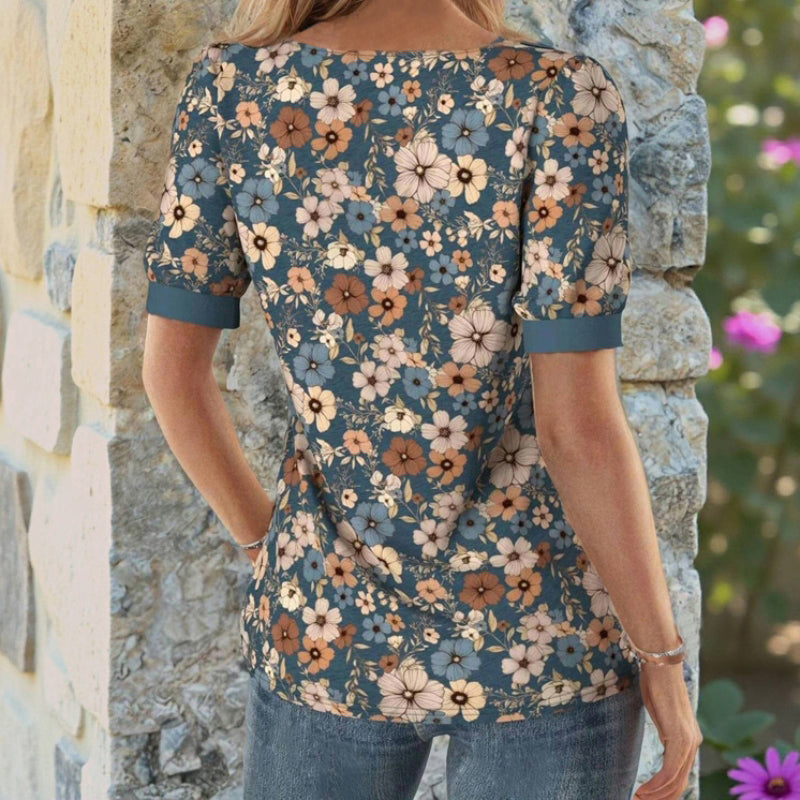 Vintage Floral Print Blouse