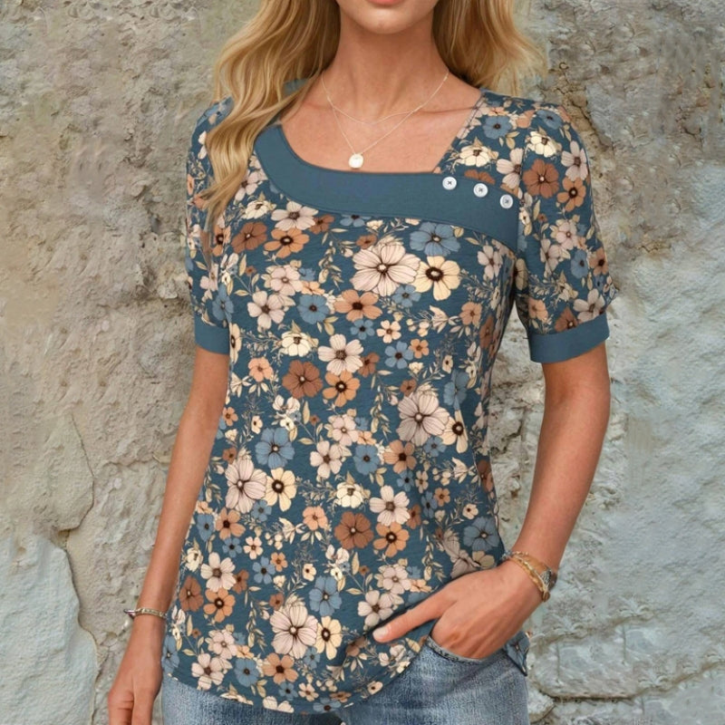 Vintage Floral Print Blouse