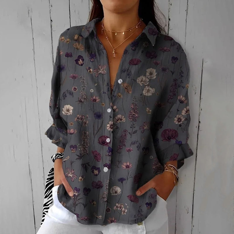 Vintage Blouse with Floral Print