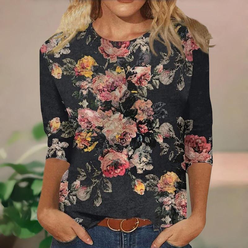 Vintage T-shirt met bloemenprint