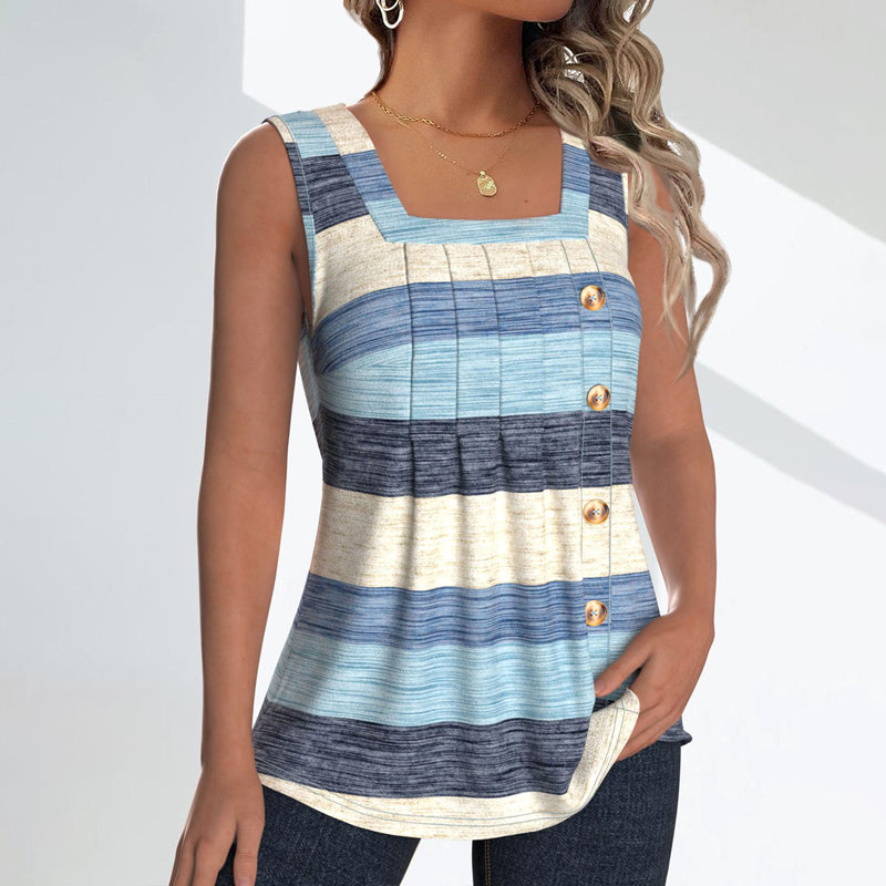 Casual tanktop met kleurpaneel