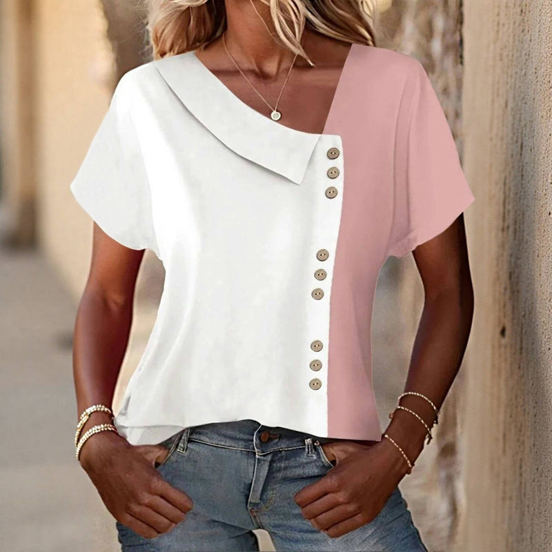 Casual blouse met kleurblokkering