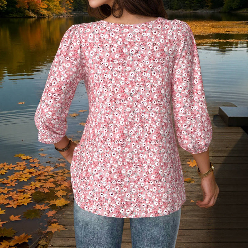 Vintage blouse met bloemenprint