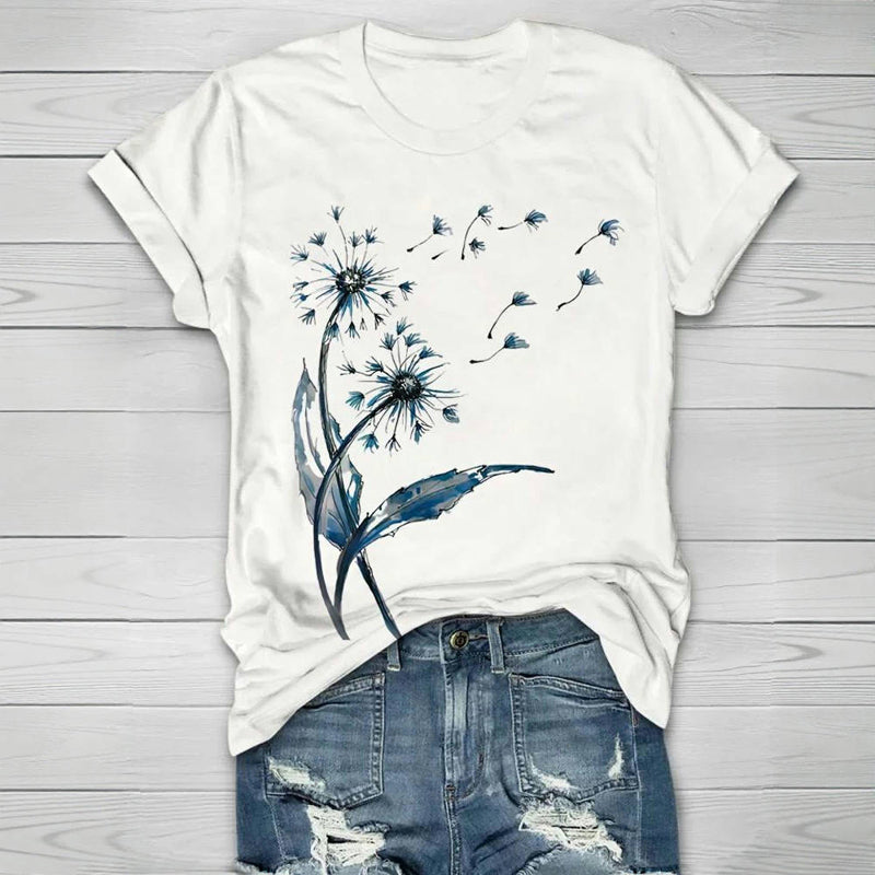 Vintage paardenbloem print T-shirt