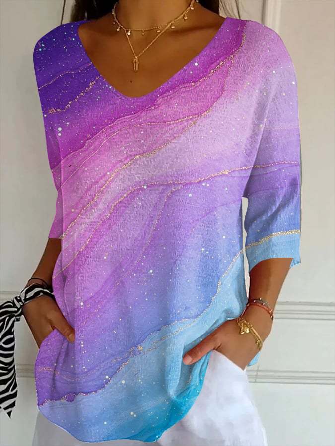 Misty Pink Sky Vintage Casual T-shirt