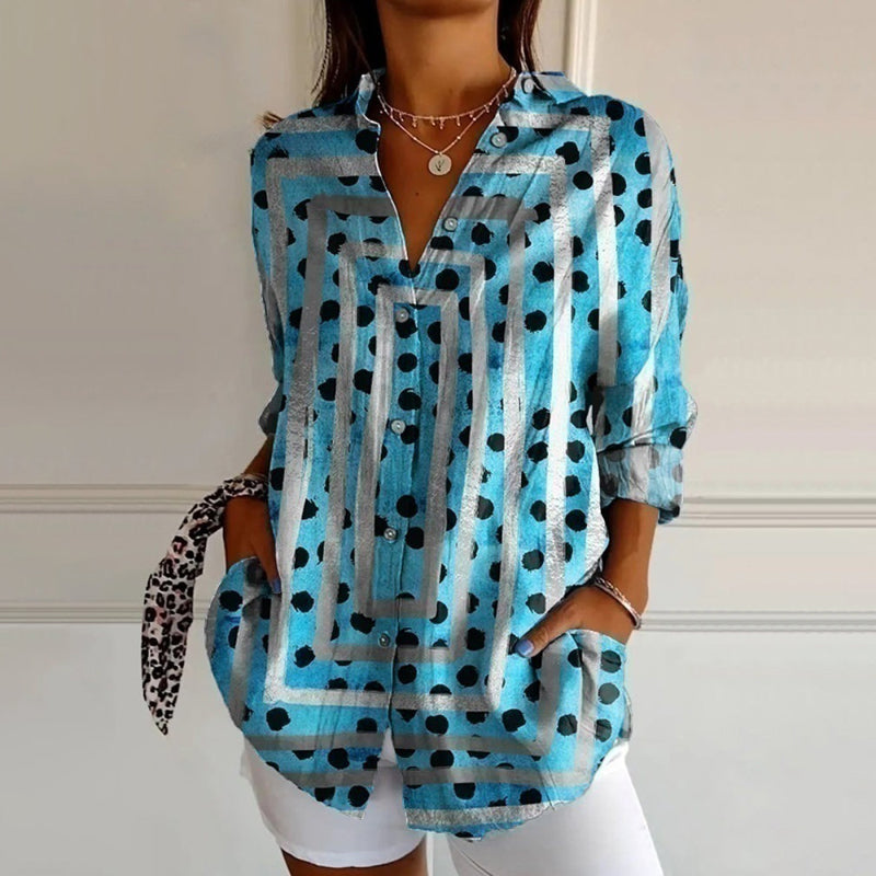 Vintage blouse met stippen
