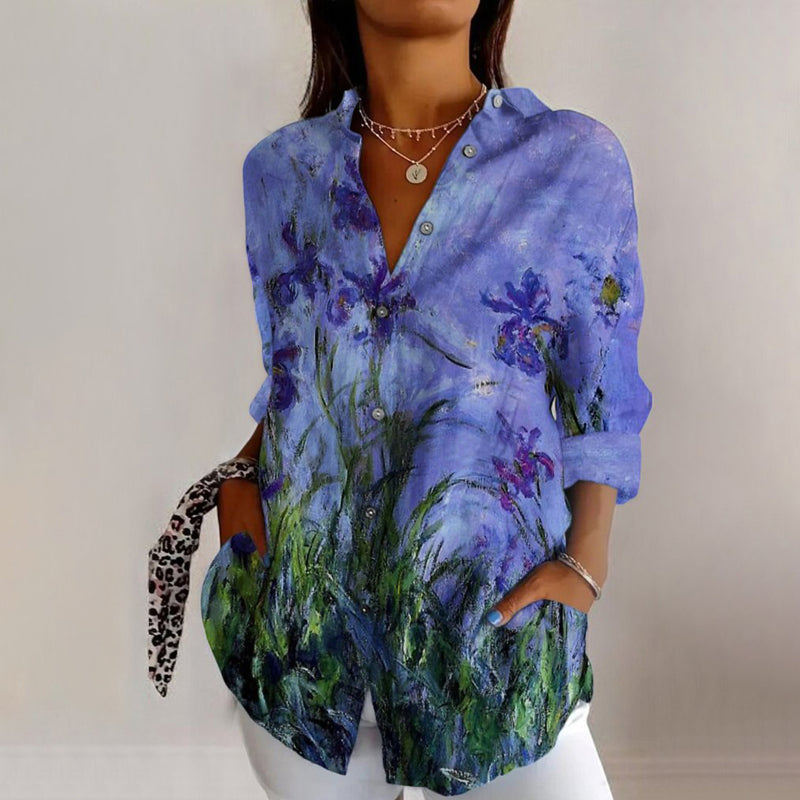 Vintage blouse met bloemenprint