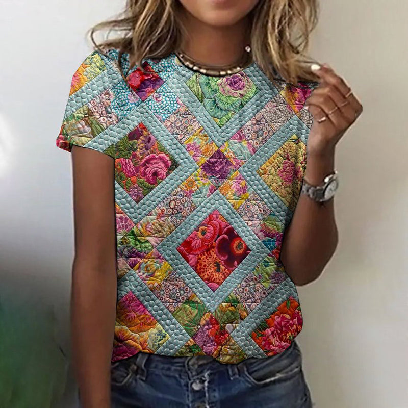 Vintage T-shirt met bloemenprint