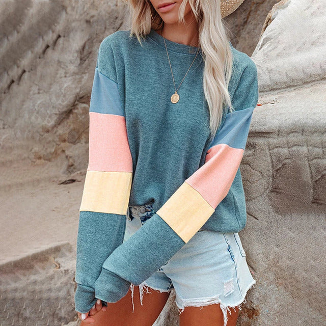 Casual patchwork T-shirt