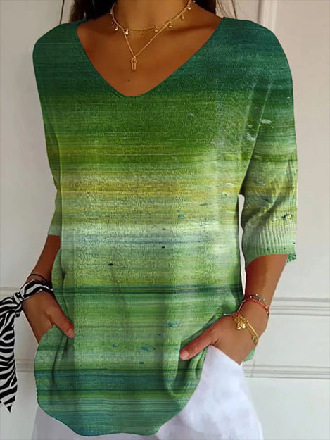 Hazy Green Vintage Casual T-shirt
