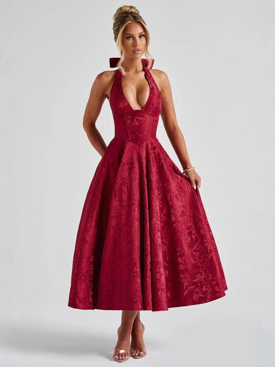 Ara | Midi Dress with Halter Neckline