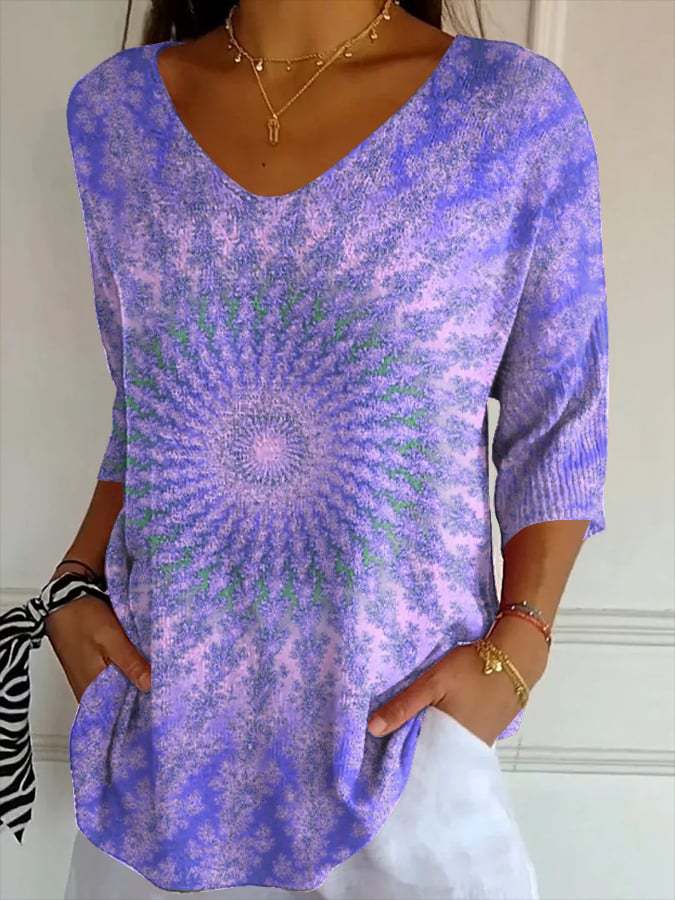 Purple Vintage Casual T-shirt