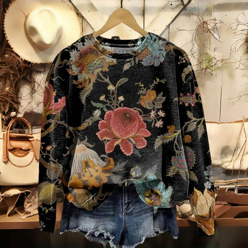Vintage Floral Print Sweatshirt