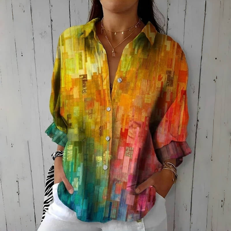 Kleurrijke vintage blouse