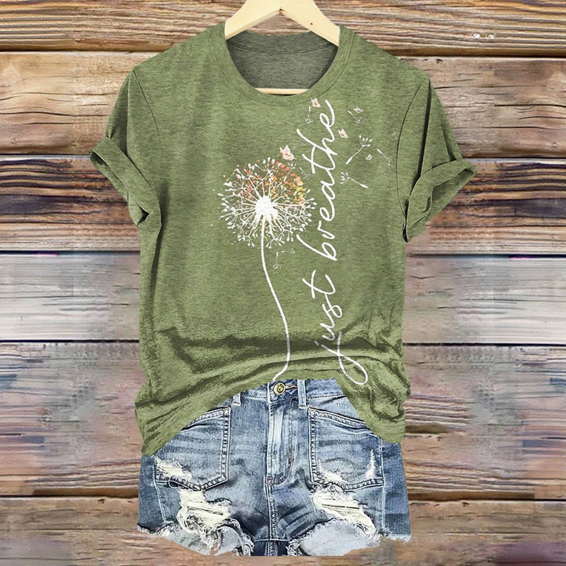 Vintage paardenbloem print T-shirt