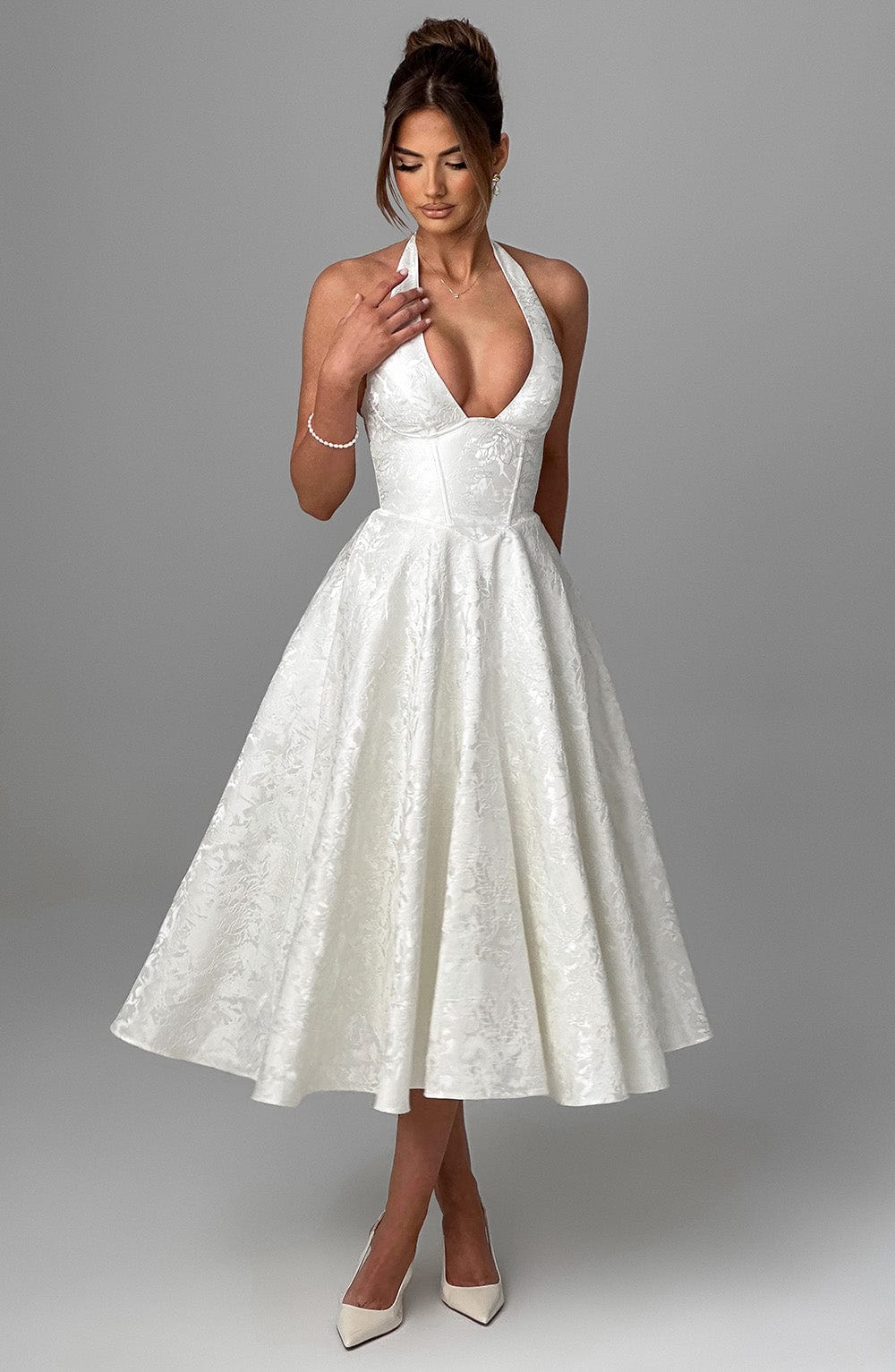 Ara | Midi Dress with Halter Neckline