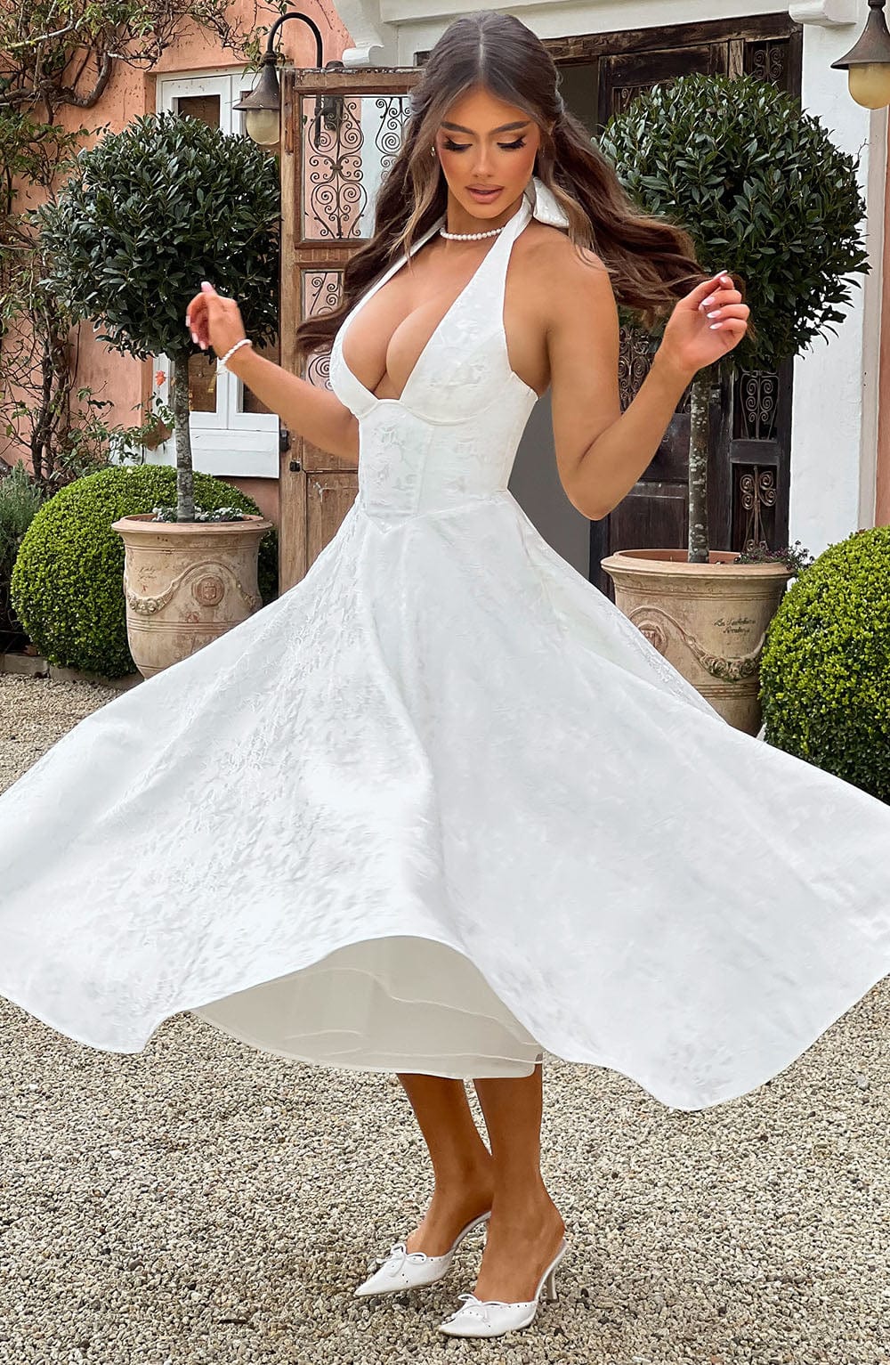 Ara | Midi Dress with Halter Neckline