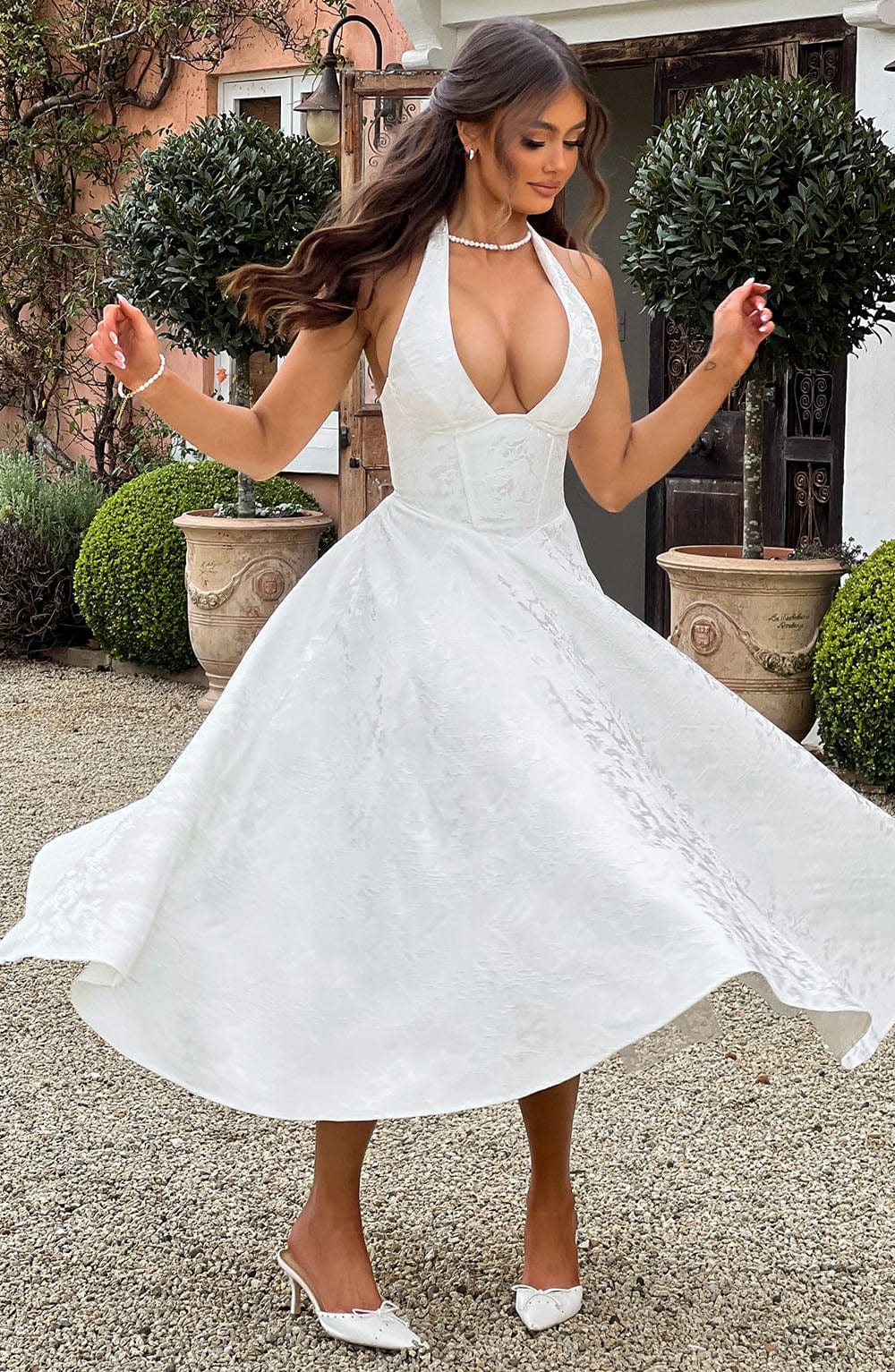 Ara | Midi Dress with Halter Neckline
