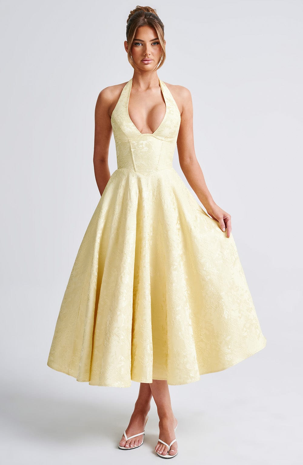 Ara | Midi Dress with Halter Neckline