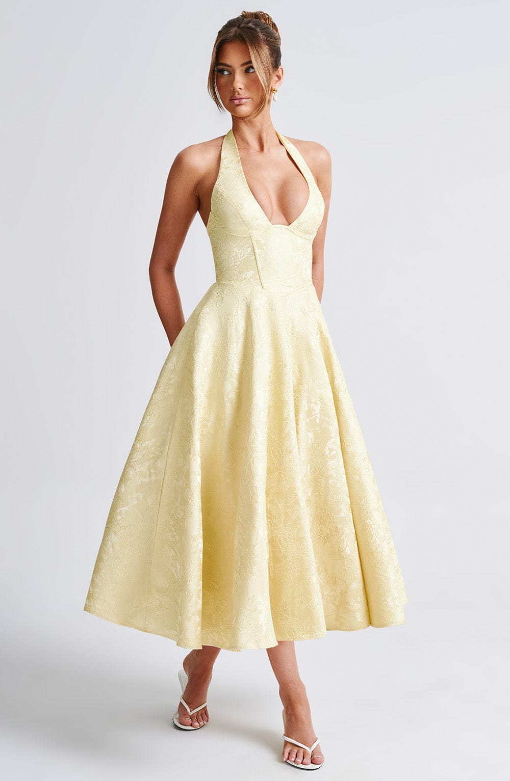 Ara | Midi Dress with Halter Neckline
